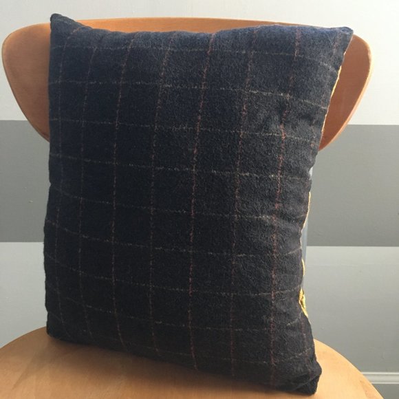 Vintage Finished Crewel Embroidery Repurposed Floral Rectangular Accent Pillow - Picture 2 of 16